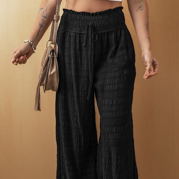 Pants - NWOT Black Crochet Wide-Leg Pants